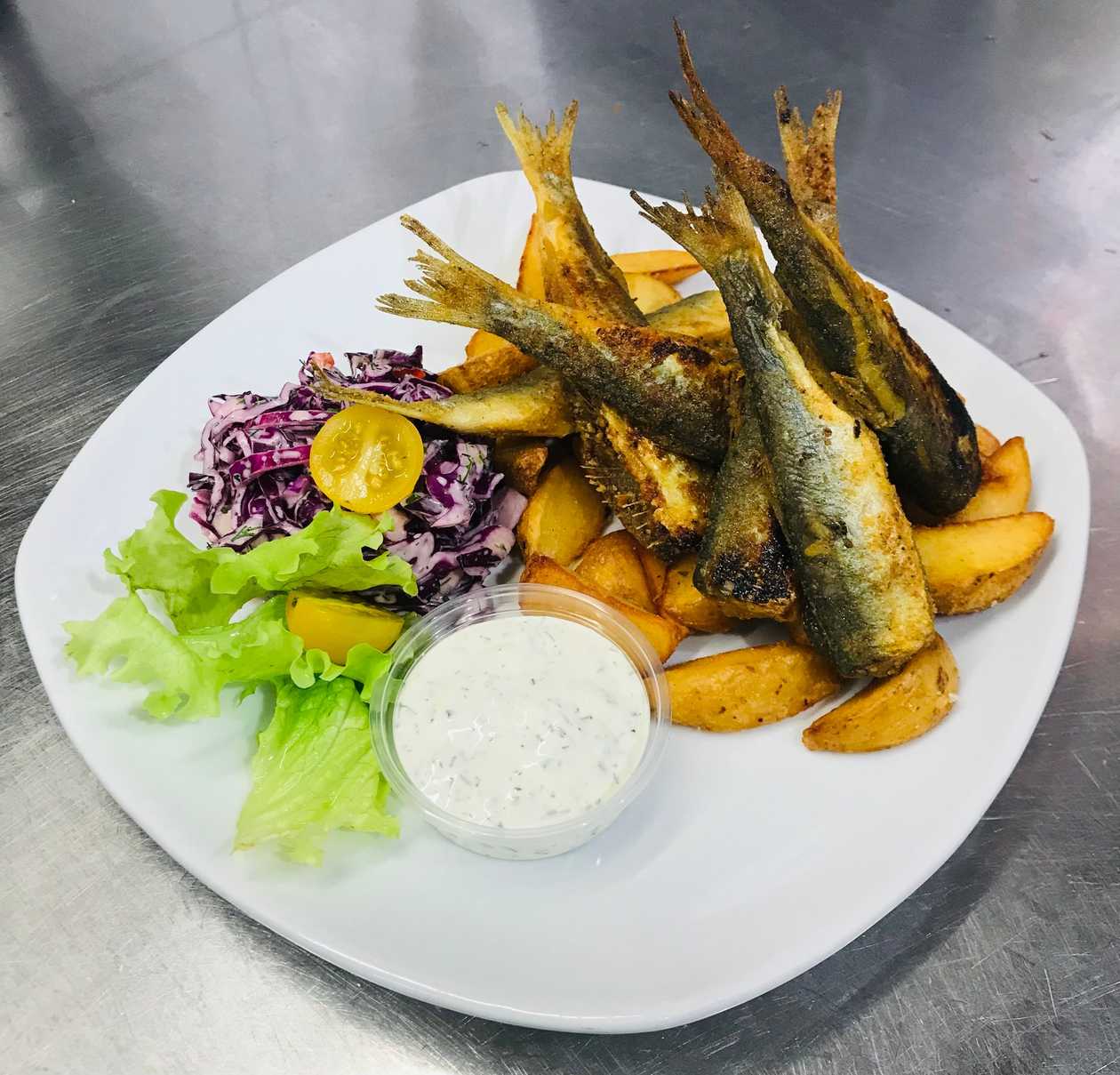 Ceptas reņģes ar kartupeļiem