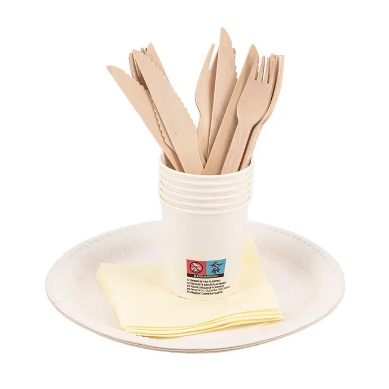 Vienkartinių indų rinkinys 6 asmenims