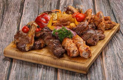Mix Grilled, Chicken, Beef, Goat Meat