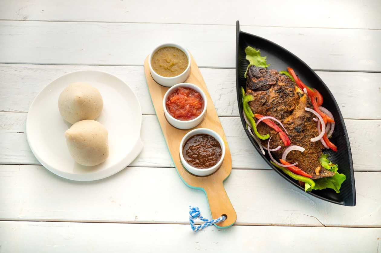 Banku with Tilapia