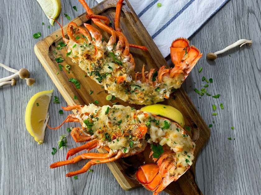 Grilled Lobster Served Garlic Sauce