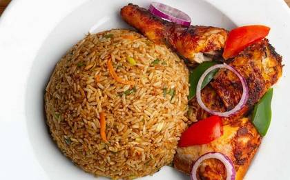 Rice with Grilled Chicken Thigh or Wings