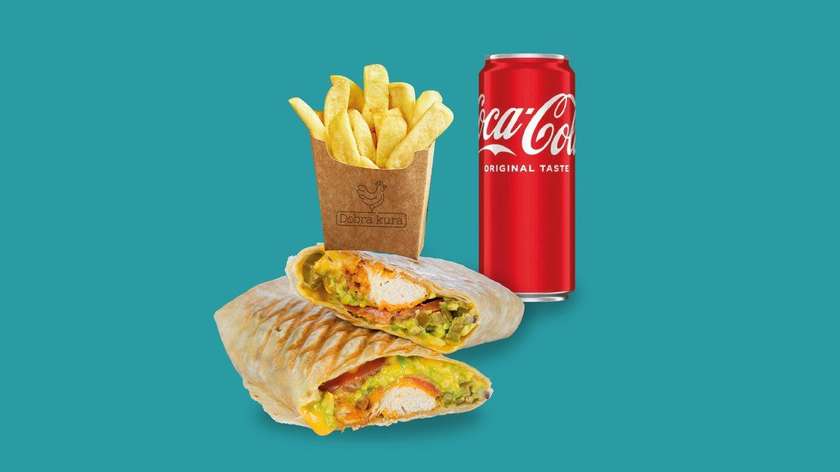 Zestaw Tortilla Gacamole + frytki + Coca-Cola