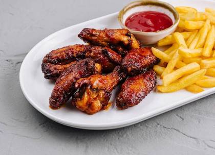 French Fries with Grilled Chicken Thigh or Wings