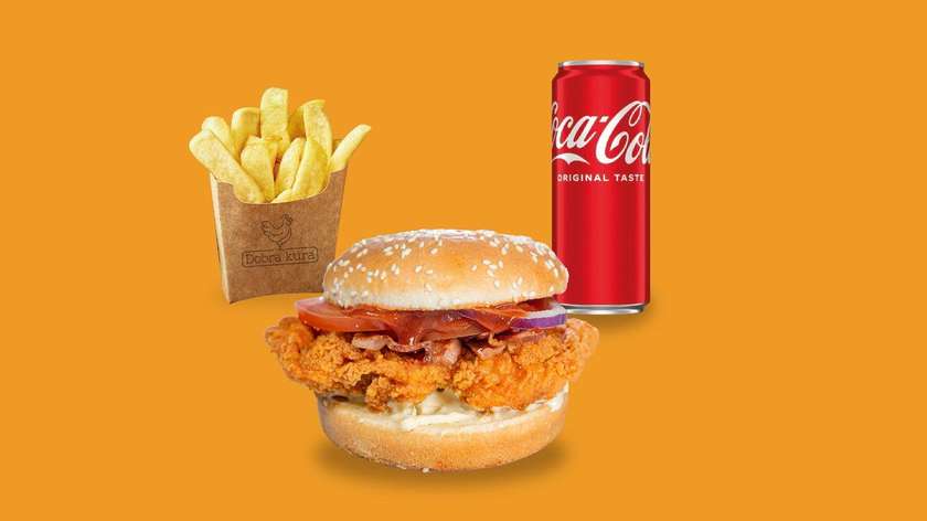 Zestaw Burger Grander Texas + frytki + Coca-Cola