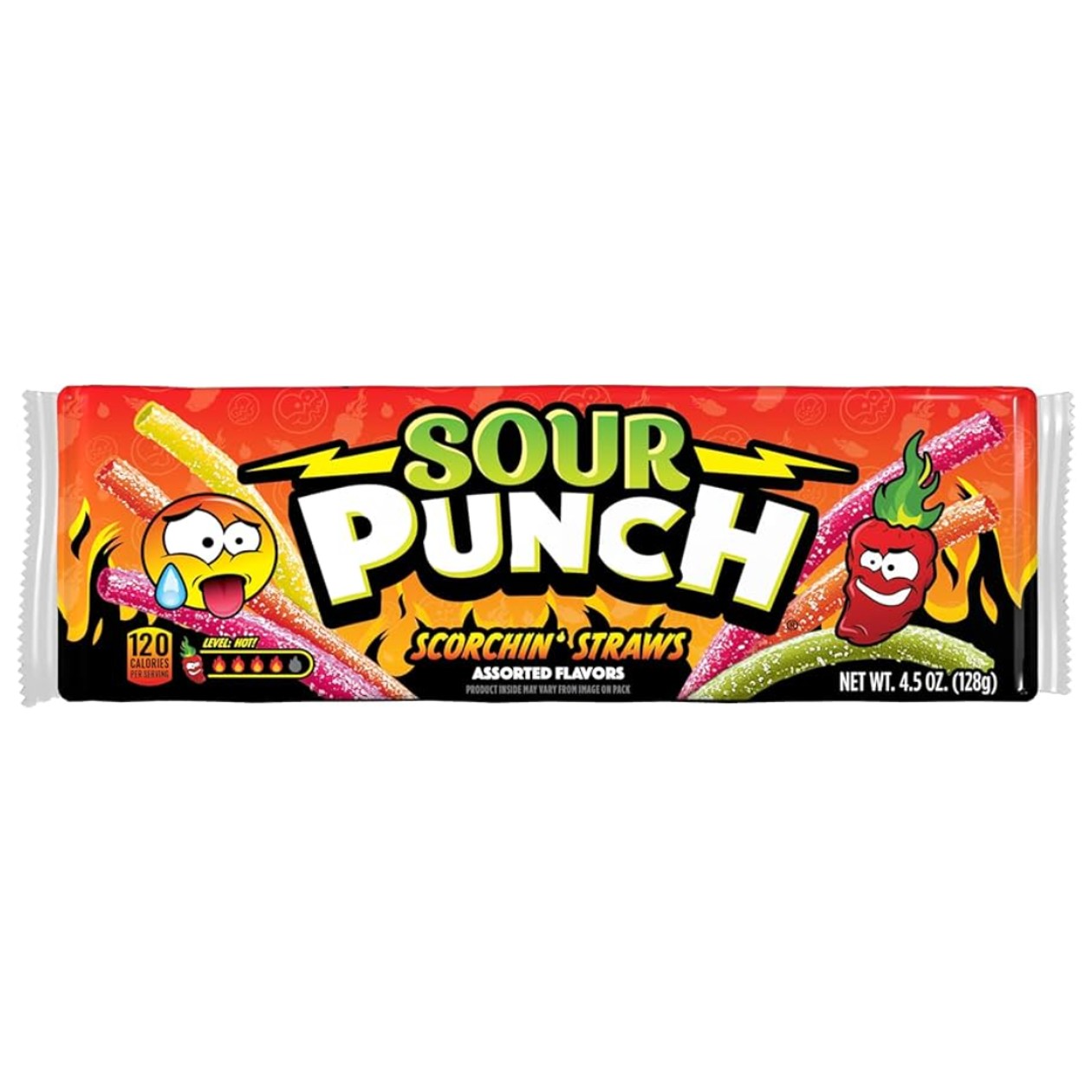 Sour Punch Scorchin Straws 128g (expires soon)
