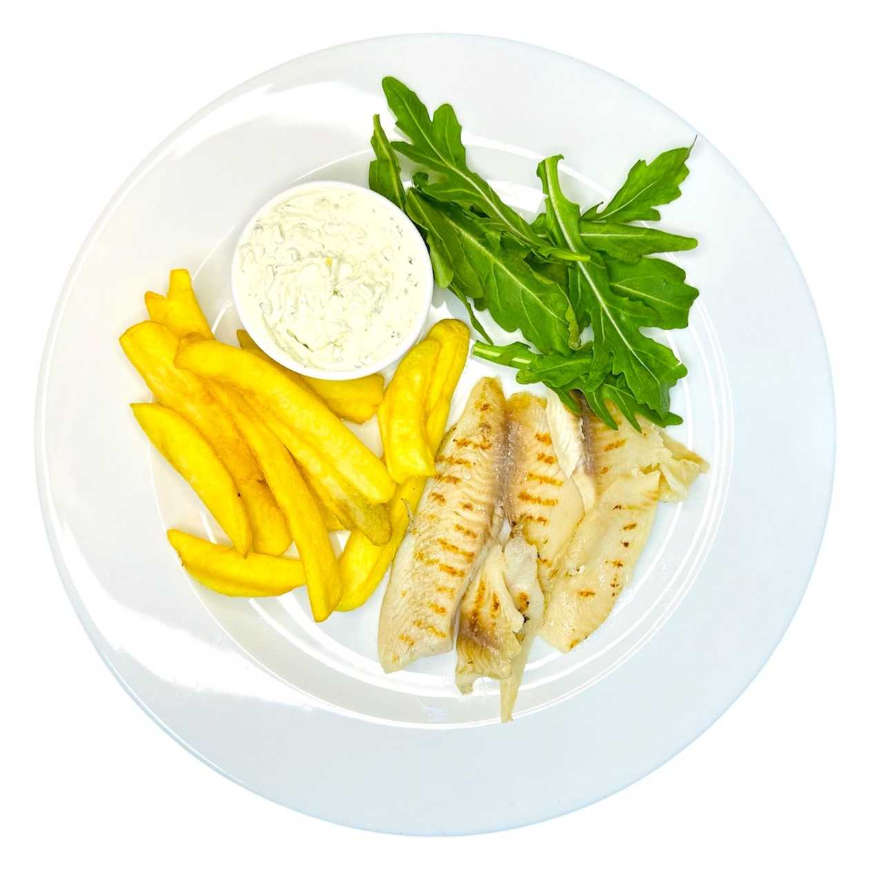 Grilled White Fish with Potato Dips, 210 g