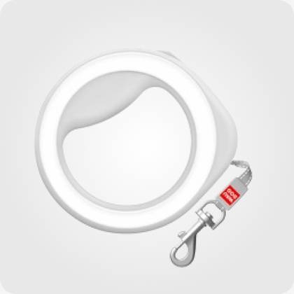812715 Waudog R-Leash, Round, Xs-M, Up To 40 Kg, 2.9 M, Reflective White