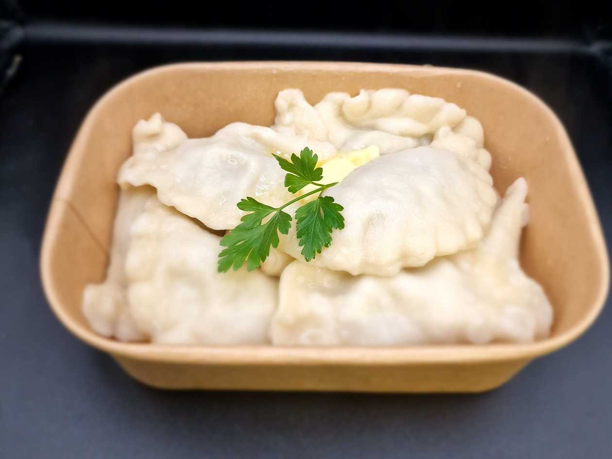 Vareniki with potato and mushrooms