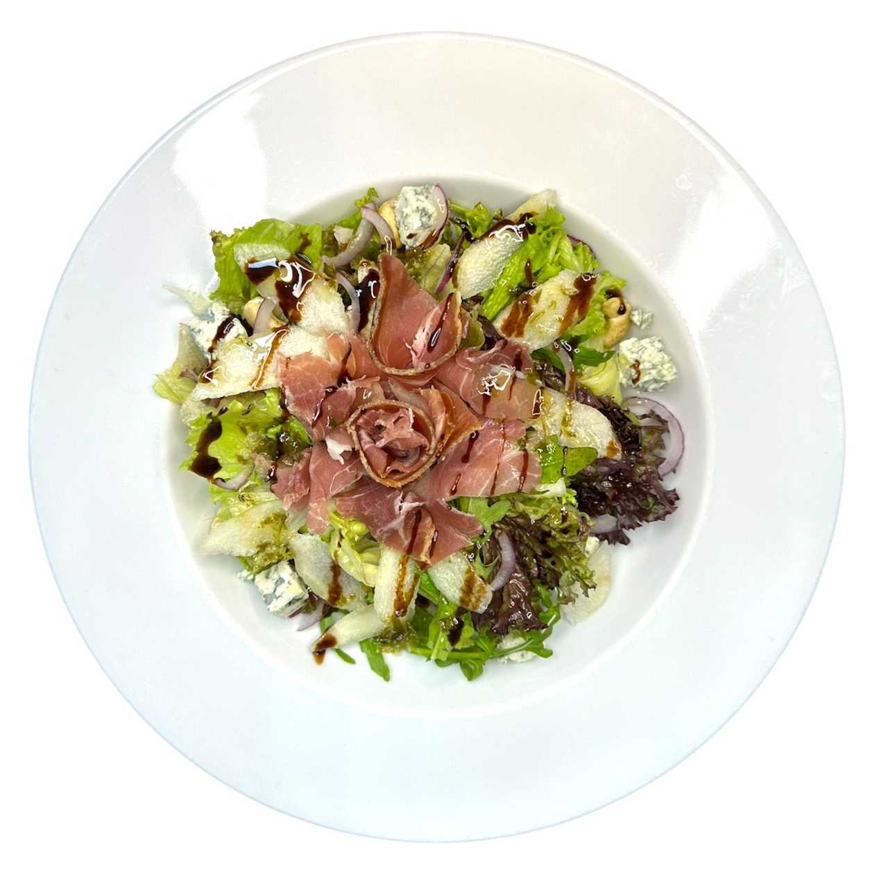 Prosciutto and pear salad