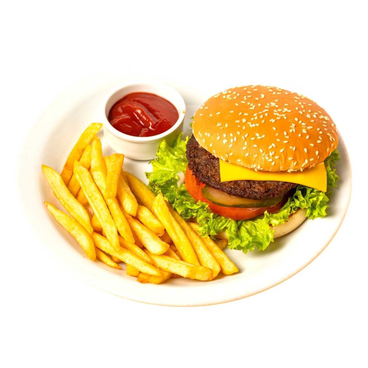 Veal Burger with French Fries