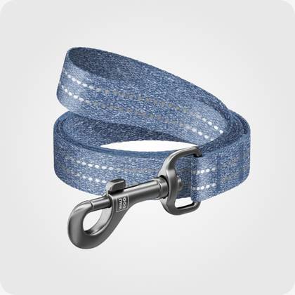 30912 Waudog Re-Cotton Reflective Dog Collar, Width 20 Mm, Length 200 Cm Blue