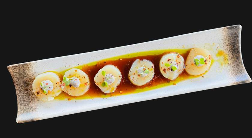 Scallops with truffle ponzu