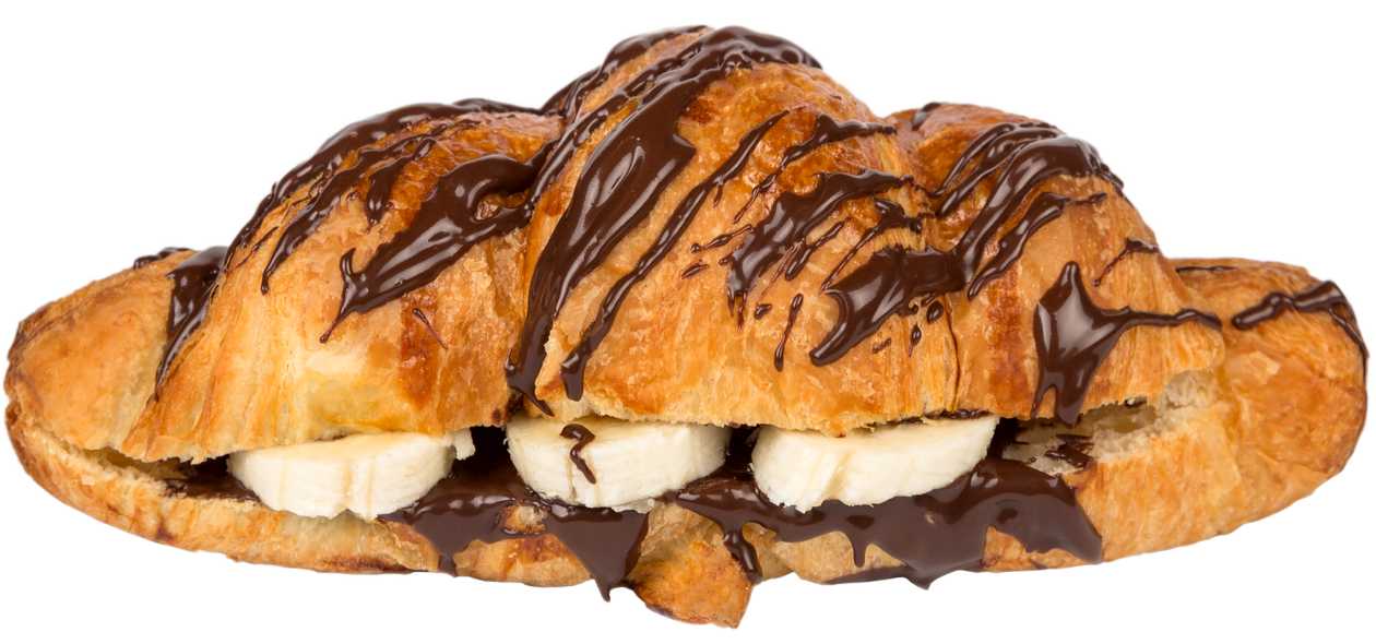 Круасан із шоколадом та бананом