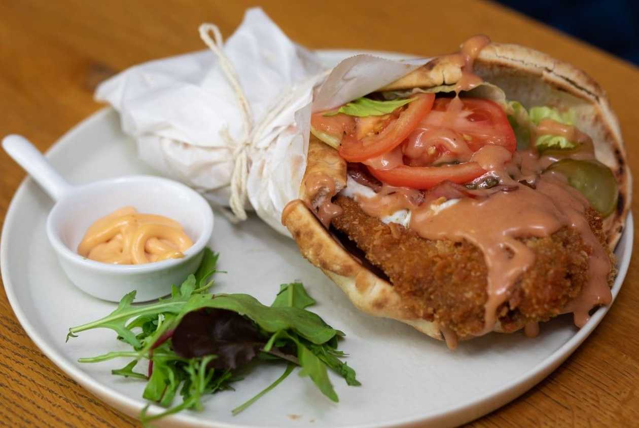 Pita with Chicken Schnitzel