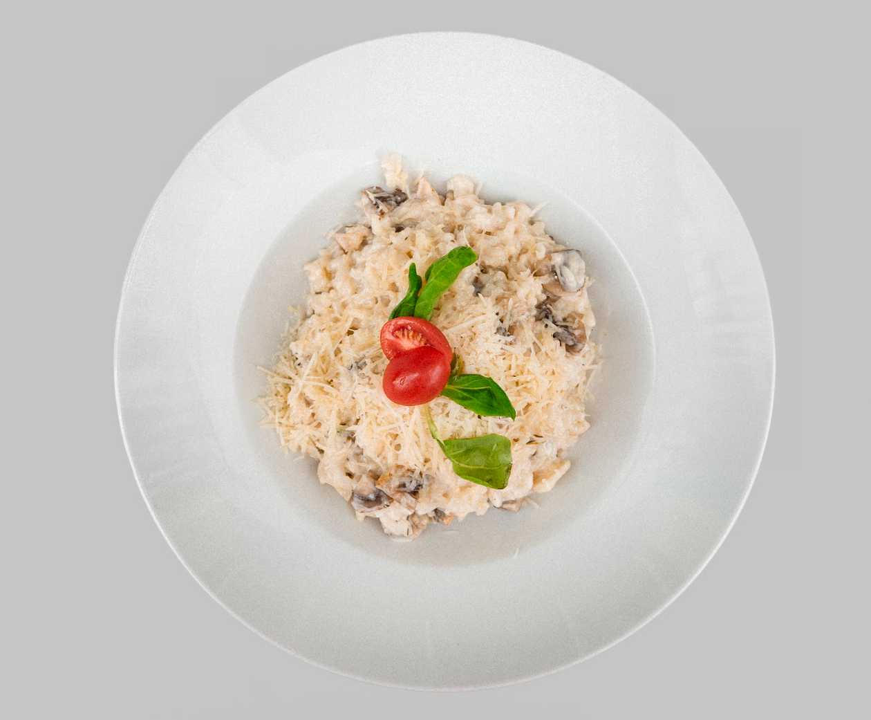 350g Italské hřibové rizoto s vepřovou panenkou + coca cola 0,33 zdarma