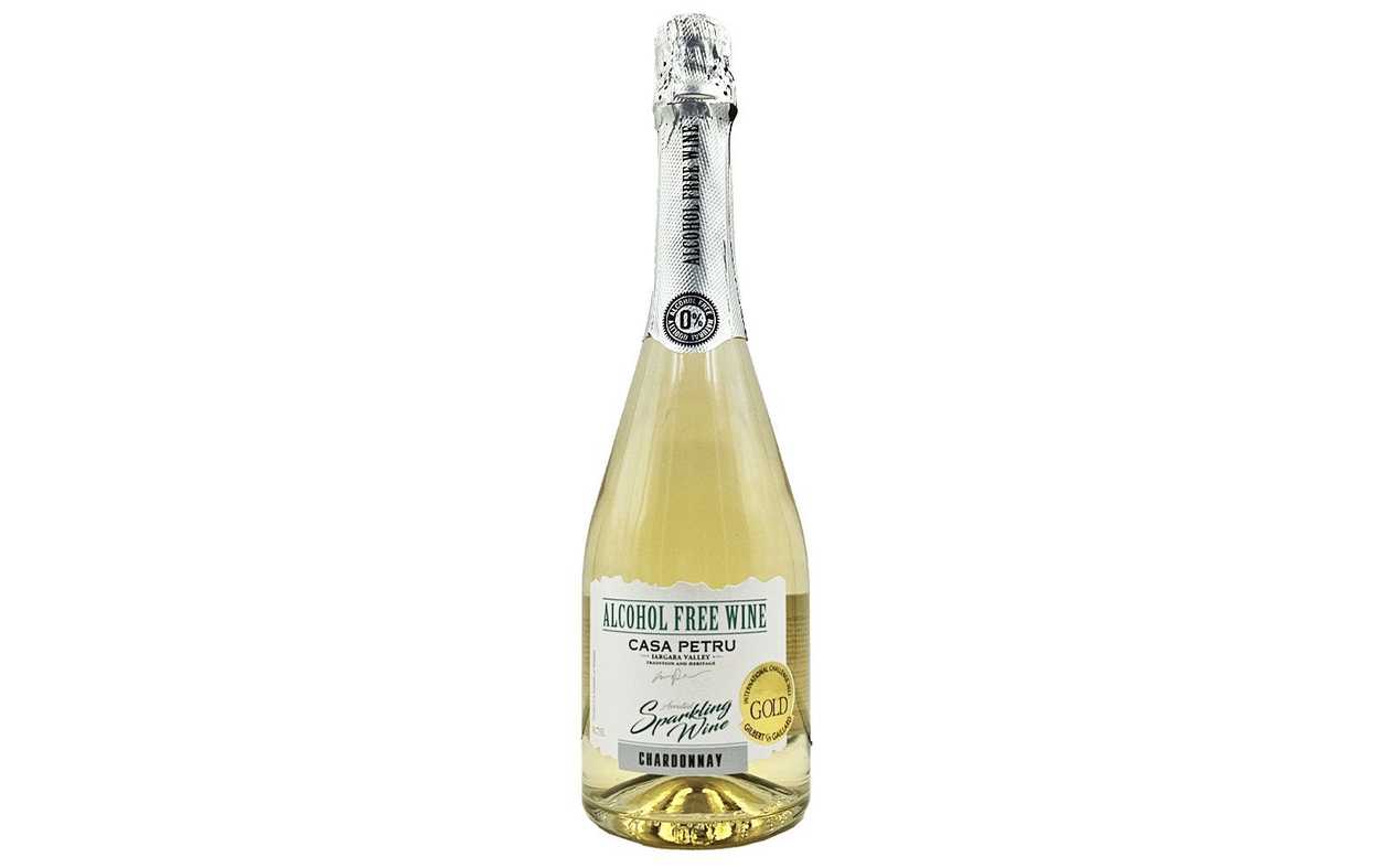 Non-Alcoholic White Sparkling Wine, Casa Petru Chardonnay