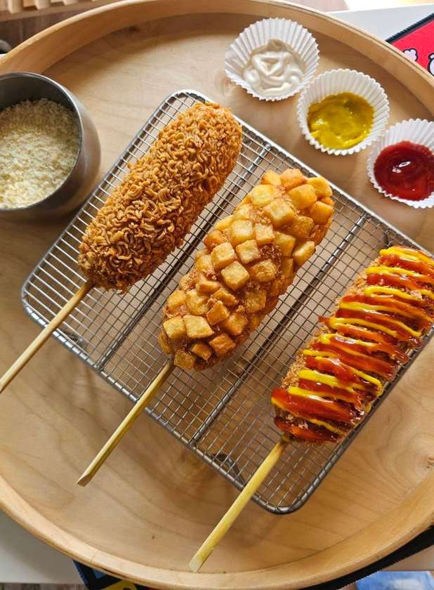 Vegetarian Korean Hot Dog