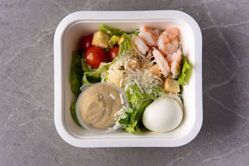 Caesar salad with shrimp