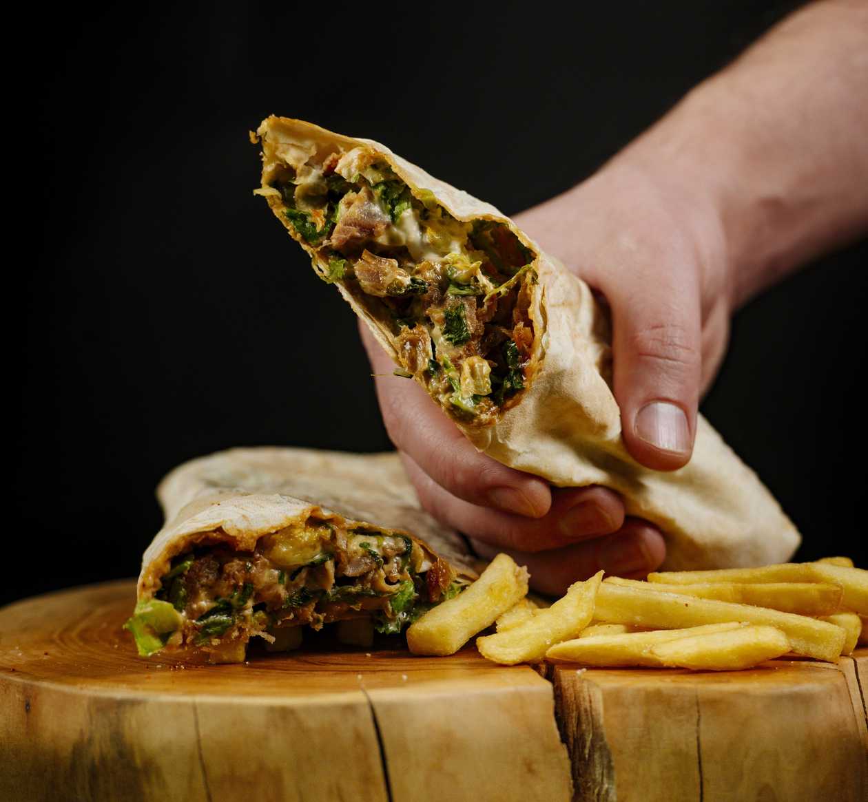Veggie Shawarma With Cheddar Sauce