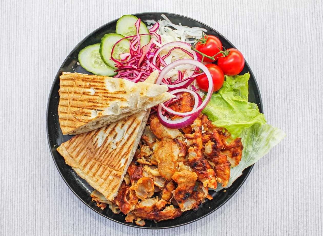 Plate kebab with bread