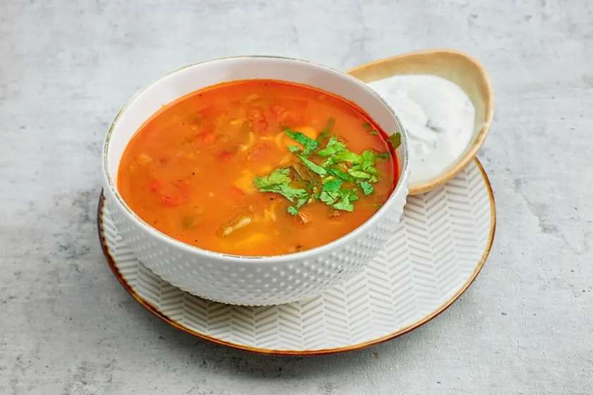 Mastava soup with rice and vegetables