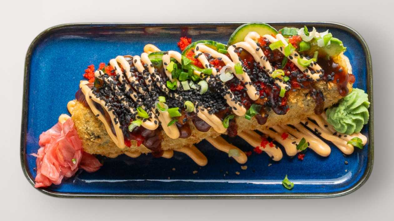 Spicy Marinated Salmon Sushidog