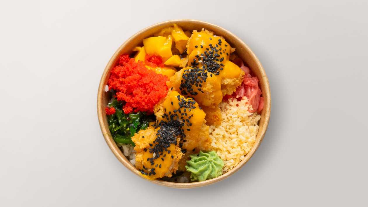 Sweet Prawn and Mango Poke Bowl