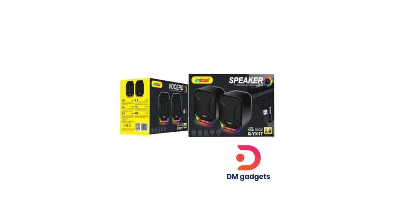 #490A#Andowl® Q-YX17 Computer Speakers 2.0 with RGB Lighting and Power 3W