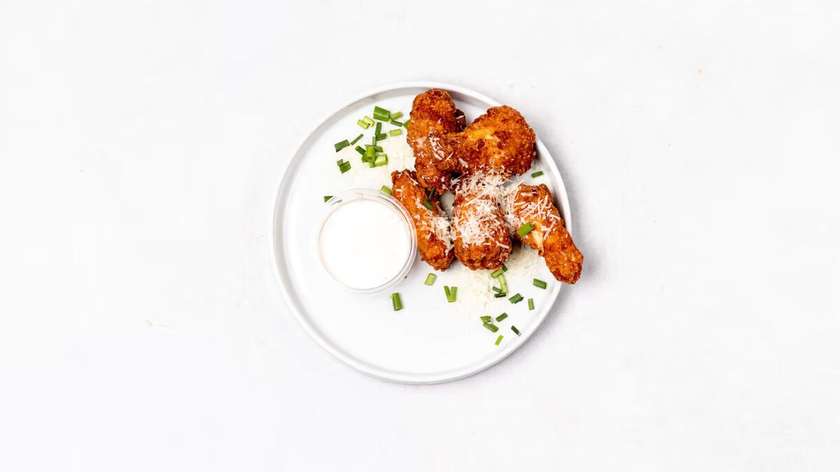 Crispy Wings with Parmesan and Garlic Sour Cream