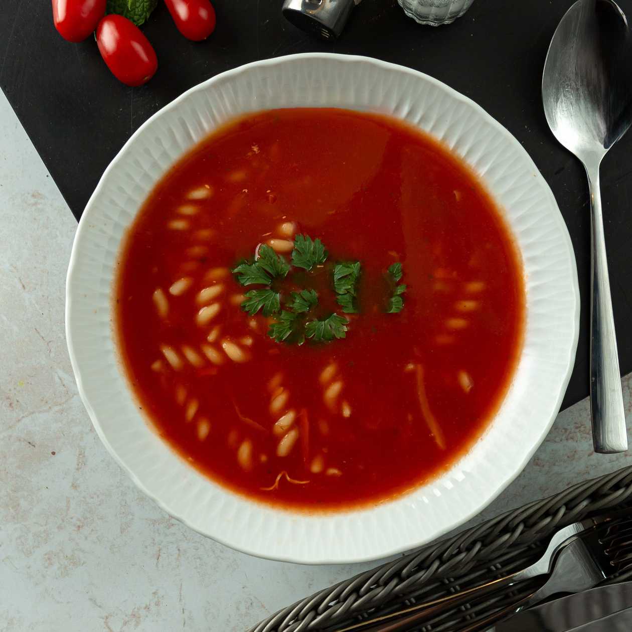 Tomato Soup with Noodles