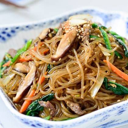 Stir-fried glass noodles