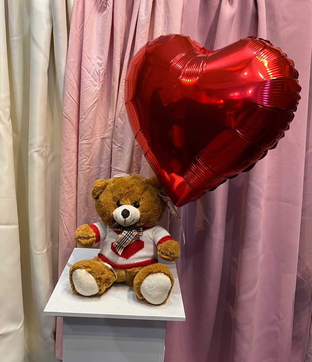 Ursulet + balon cu heliu inimioara