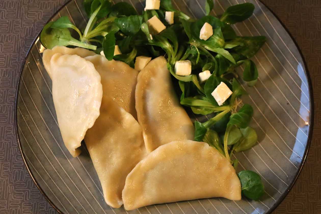 Pierogi ze Szpinakiem i Serem Feta