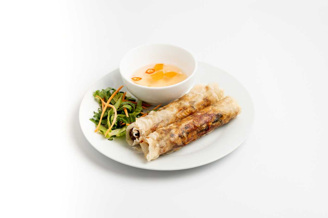 Meat Spring Rolls with Rice