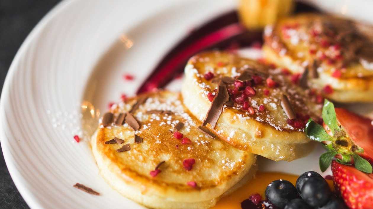 Pancakes Jam and Berries