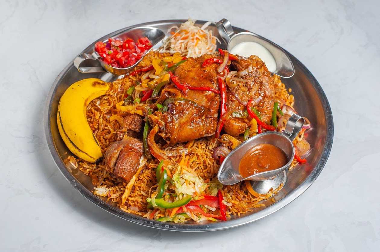 Goat Leg and Somali Rice