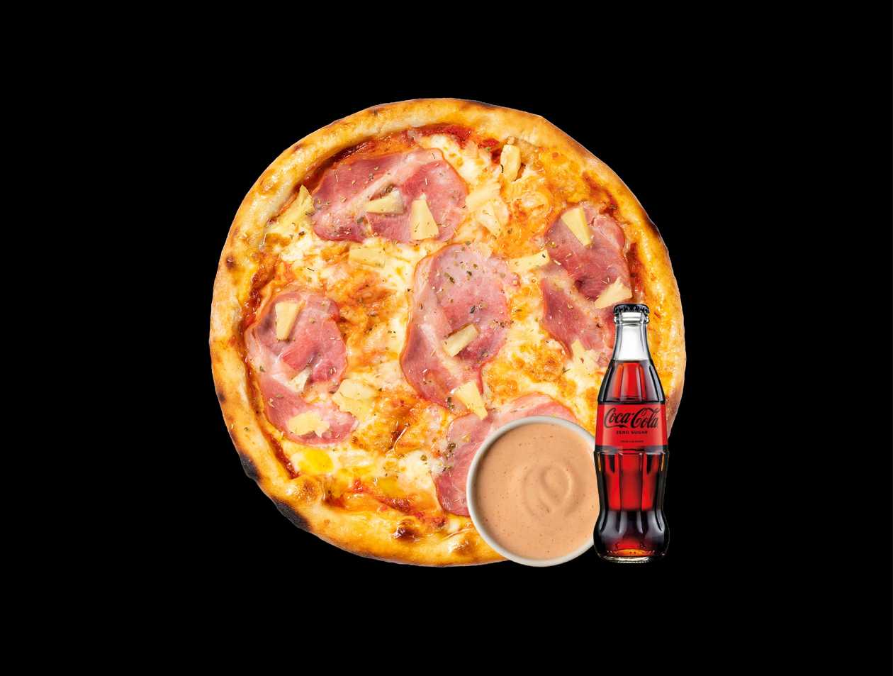 Top Hawaiian 30cm pizza + 0.25l drink + sauce