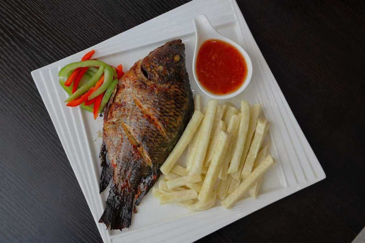 Fried Yam with Fish