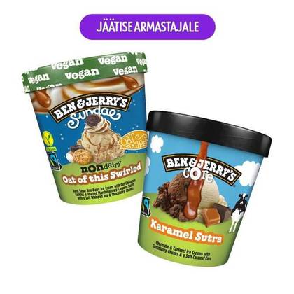 Kaks Ben&Jerry's jäätist