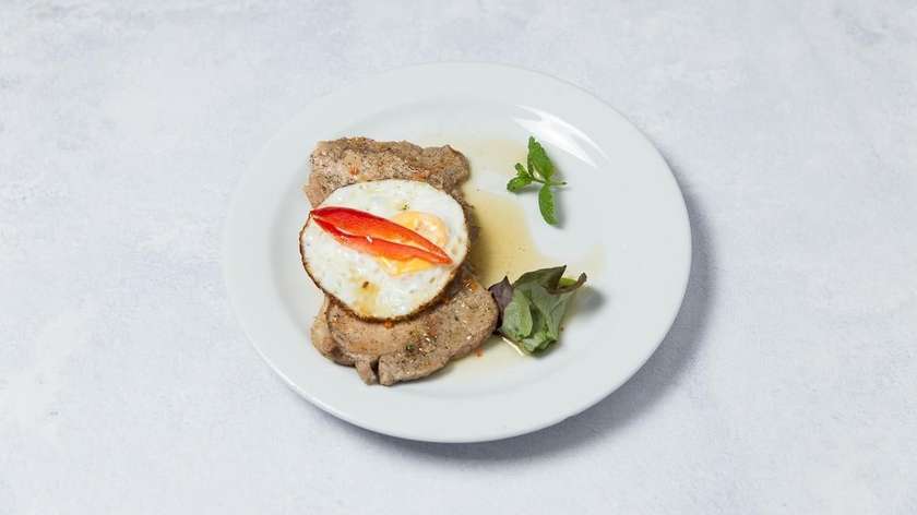 Natural Pork Chop with Fried Egg