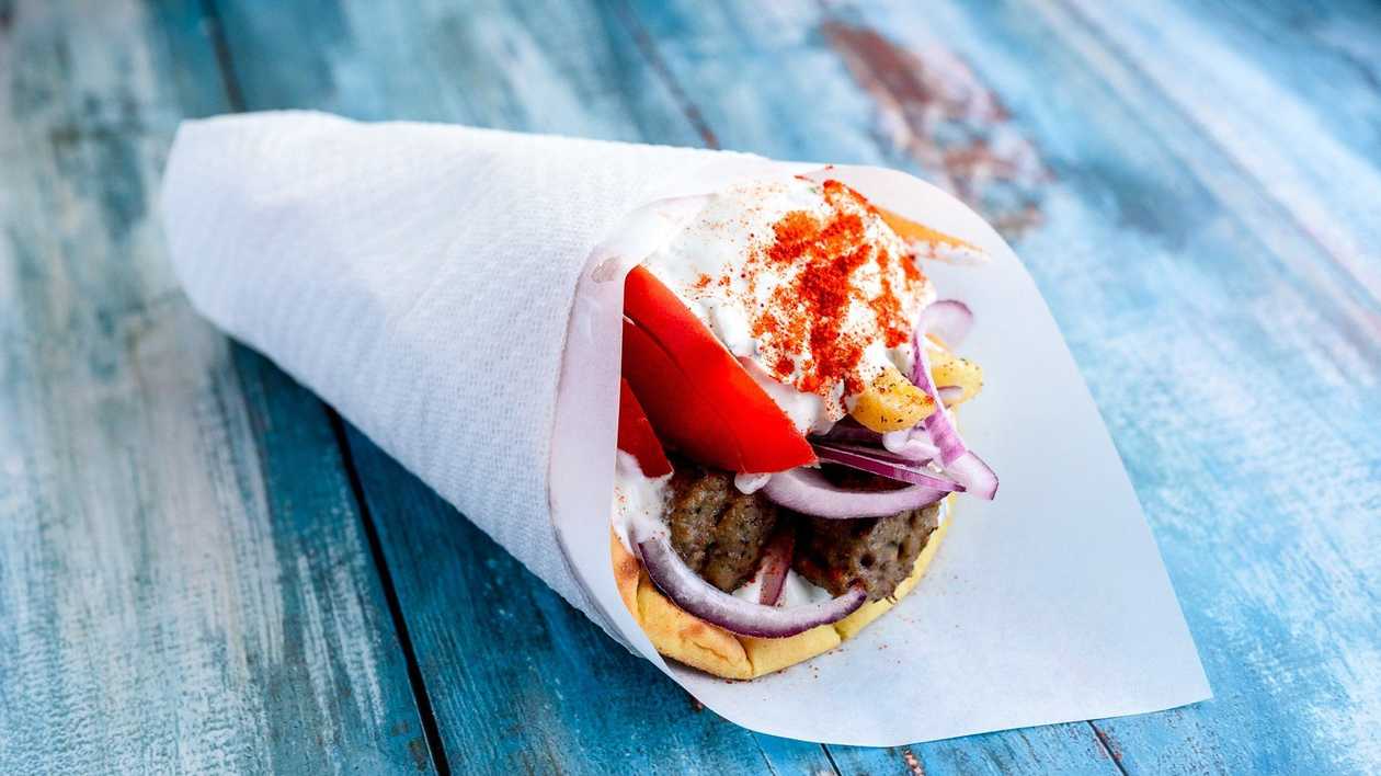 Kebab Lamb Kofta Wrapped Pita