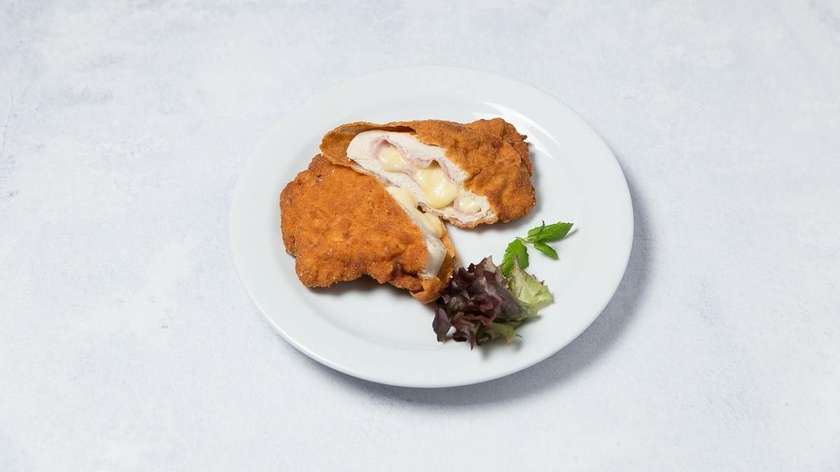 Fried Chicken Schnitzel Stuffed with Ham and Cheese
