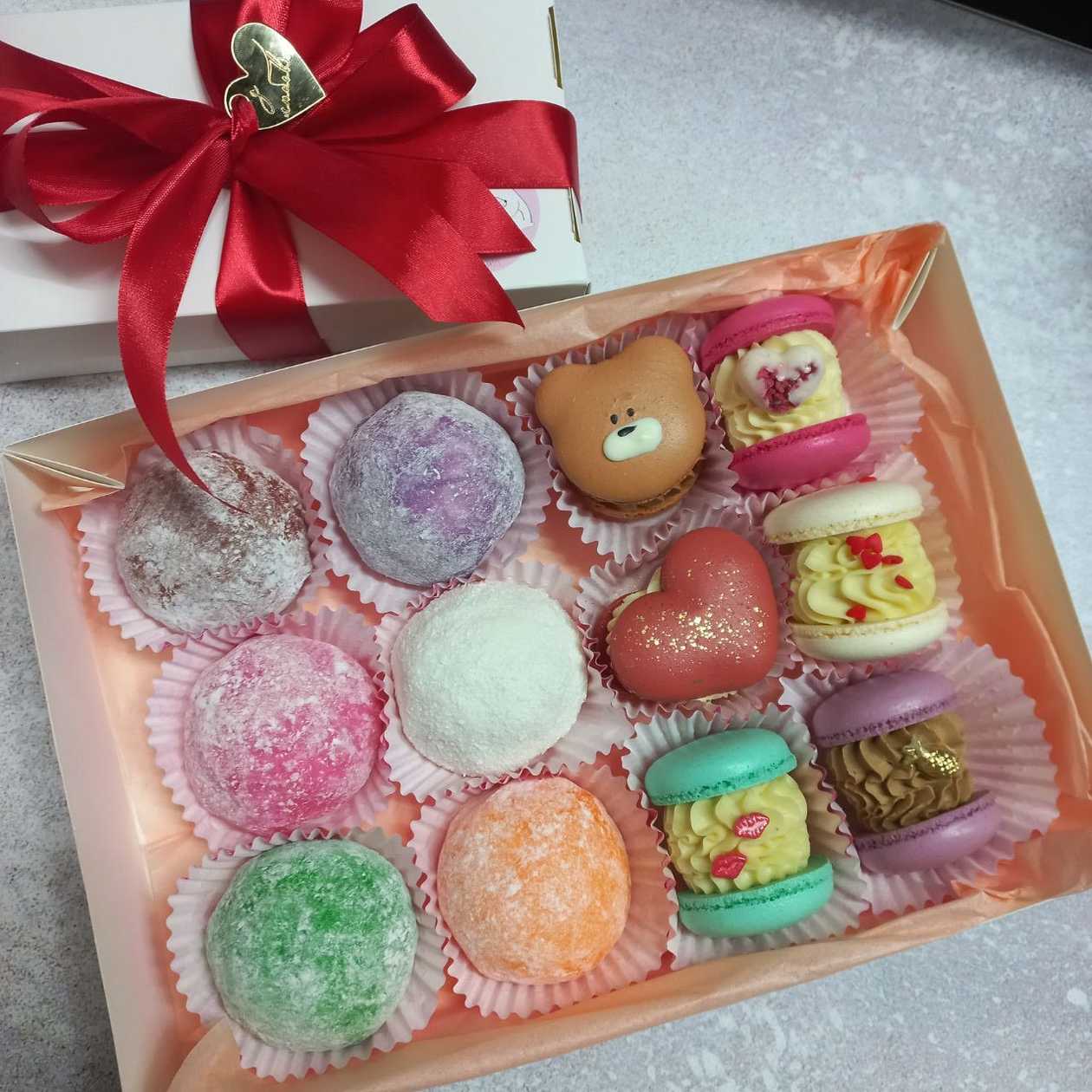 Festive Assortment of Mochi and Macarons