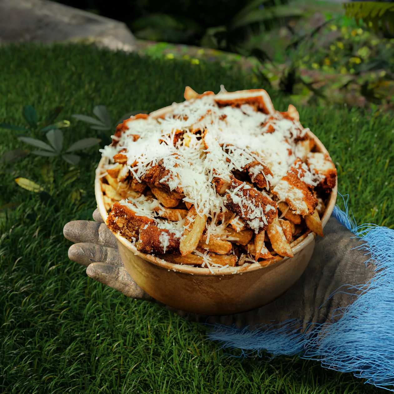 Loaded Fries Homemade Crispy Parmesan & Garlic