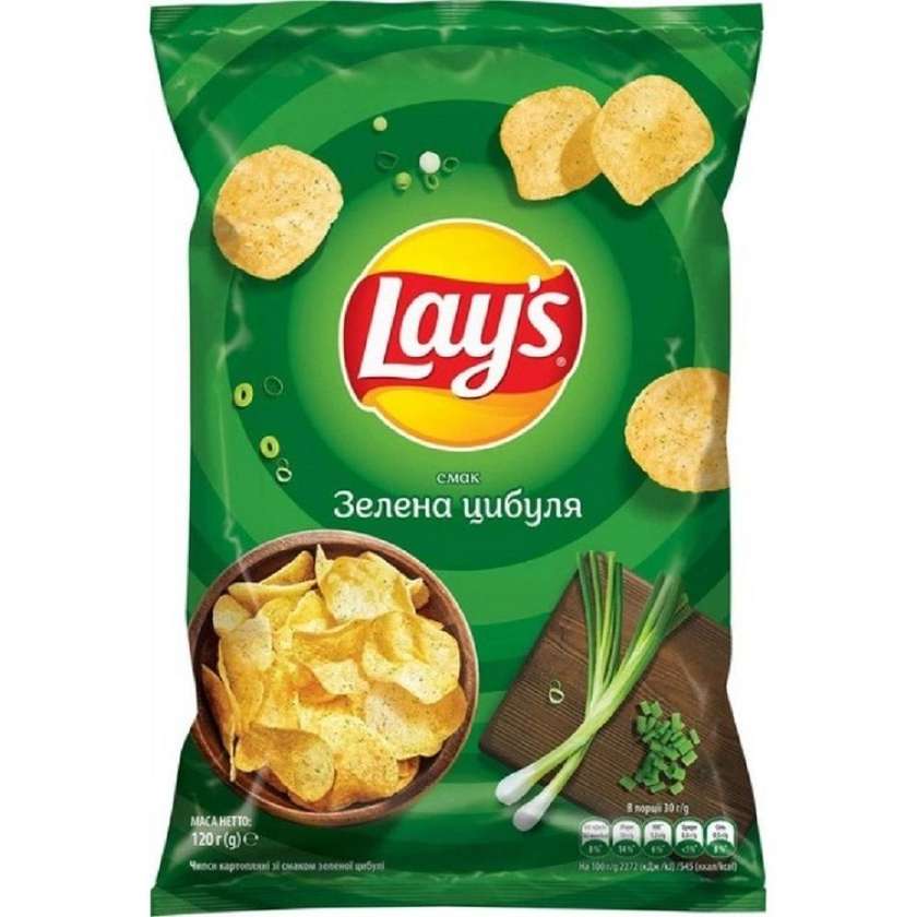 Lays Chips with Green Onion Flavor, Large Pack 120g