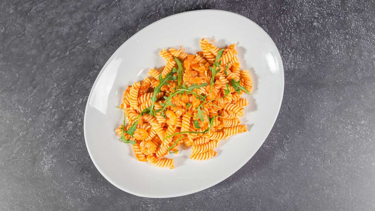 Fusilli Prawns, Red Pesto qnd Cream