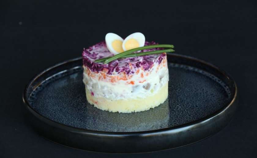 Shuba salad with herring