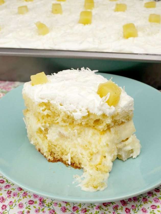 Slice of Pineapple Coconut Cake