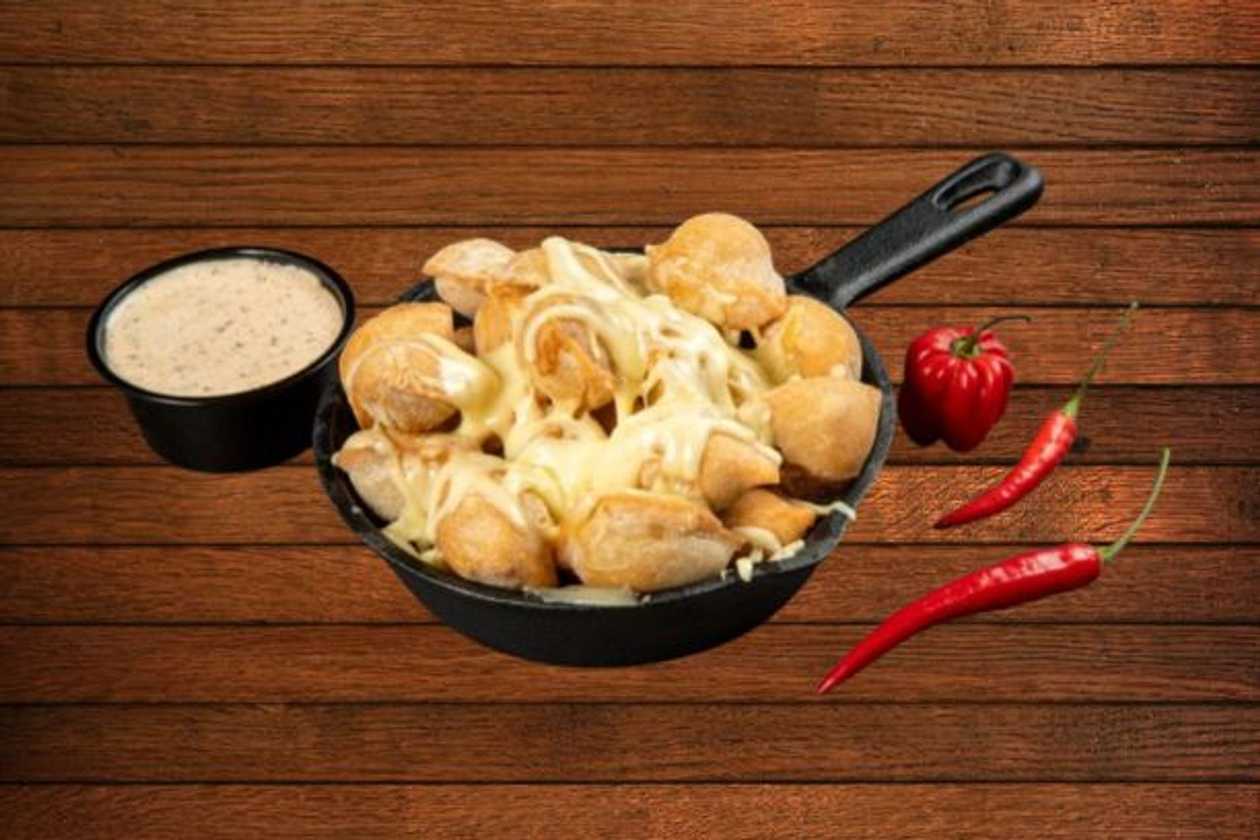 Gruzdinti koldūnai su vištienos įdaru ir sūriu (vidutinė porcija)